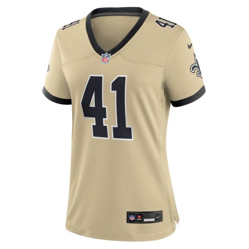 Alvin Kamara New Orleans Saints Nike Women’s Gameday Golds Alternate Game Player Jersey – Gold - Image 2
