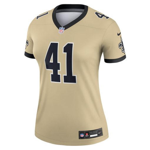 Alvin Kamara New Orleans Saints Nike Women’s Gameday Golds Alternate Legend Player Performance Top – Gold - Image 2