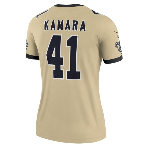 Alvin Kamara New Orleans Saints Nike Women’s Gameday Golds Alternate Legend Player Performance Top – Gold - Image 3