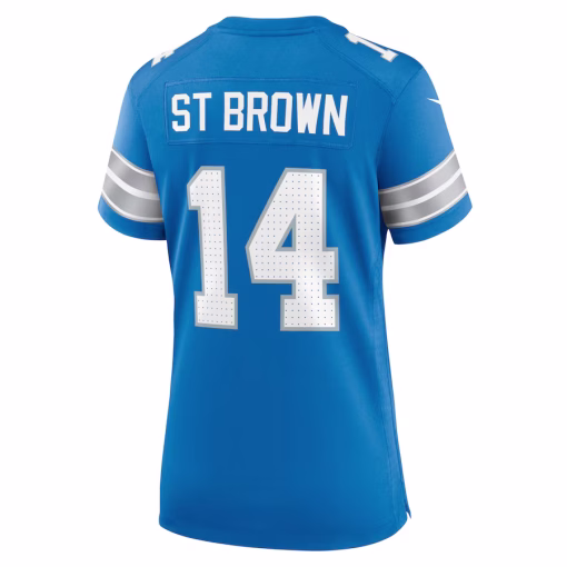 Amon-Ra St. Brown Detroit Lions Nike Women’s Team Game Jersey – Blue - Image 3