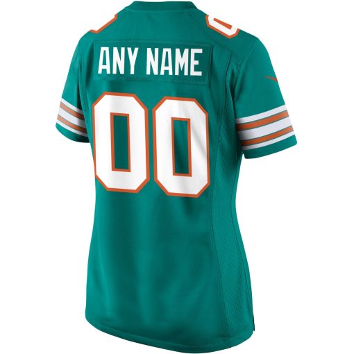 Miami Dolphins Nike Women’s Alternate Custom Game Jersey – Aqua - Image 3
