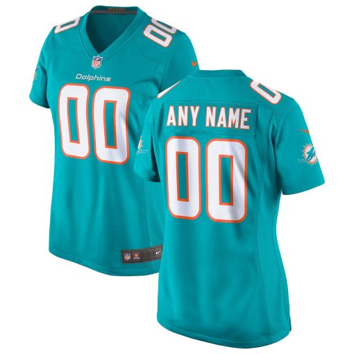 Miami Dolphins Nike Women’s Custom Game Jersey – Aqua