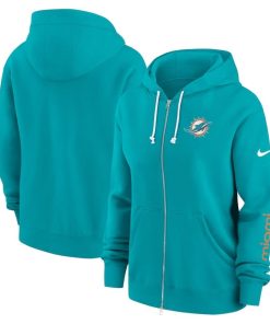 Miami Dolphins Nike Women’s Phoenix Hoodie Full-Zip Sweatshirt – Aqua