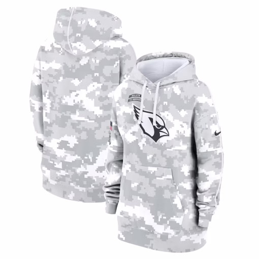 Arizona Cardinals Nike Women’s 2024 Salute To Service Club Fleece Oversized Pullover Hoodie – Arctic Camo
