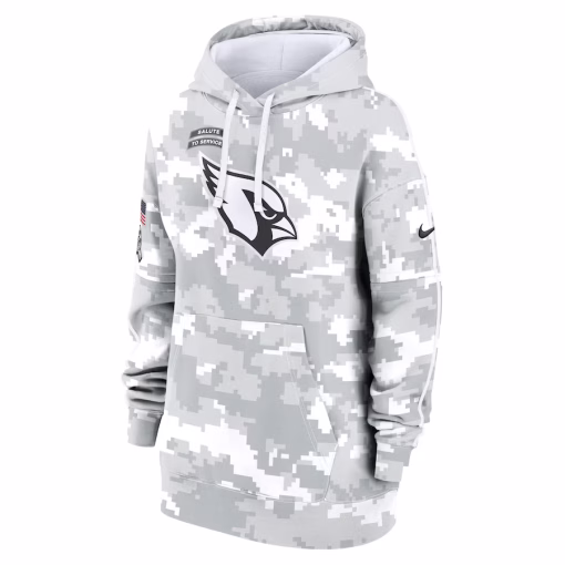 Arizona Cardinals Nike Women’s 2024 Salute To Service Club Fleece Oversized Pullover Hoodie – Arctic Camo - Image 2