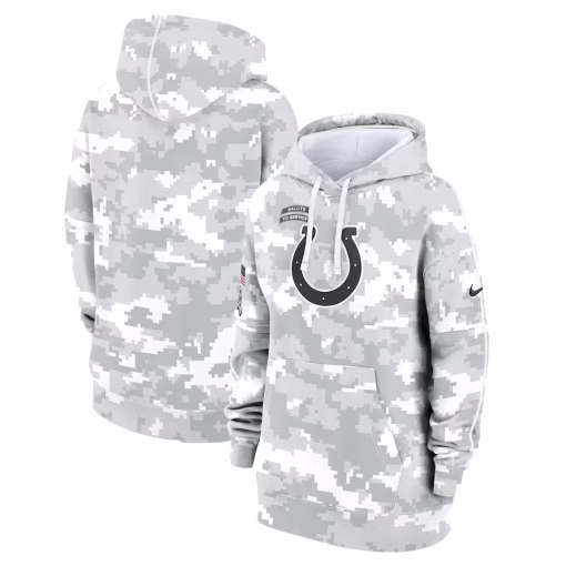 Indianapolis Colts Nike Women’s 2024 Salute To Service Club Fleece Oversized Pullover Hoodie – Arctic Camo