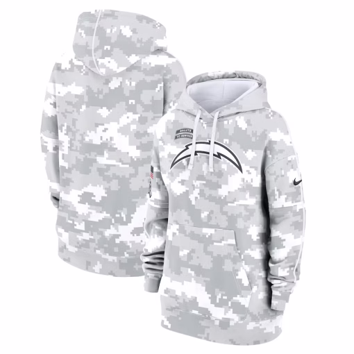 Los Angeles Chargers Nike Women’s 2024 Salute To Service Club Fleece Oversized Pullover Hoodie – Arctic Camo