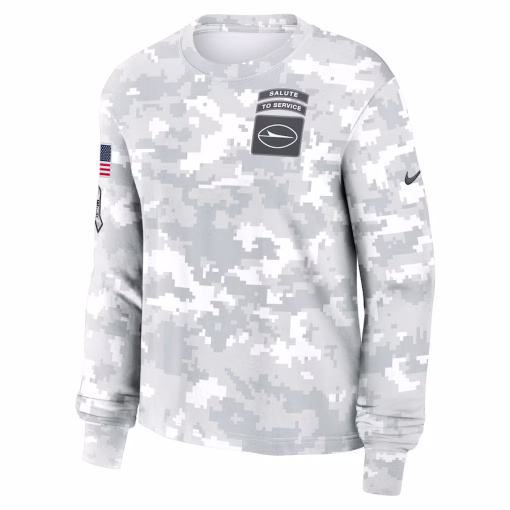 New York Jets Nike Men’s 2024 Salute To Service Long Sleeve T-Shirt – Arctic Camo - Image 3
