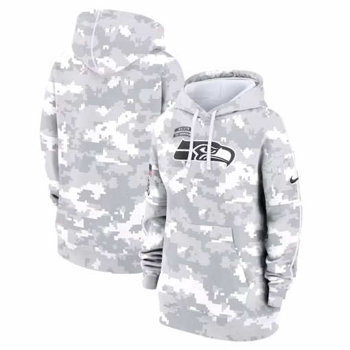 Seattle Seahawks Nike Women’s 2024 Salute To Service Club Fleece Oversized Pullover Hoodie – Arctic Camo