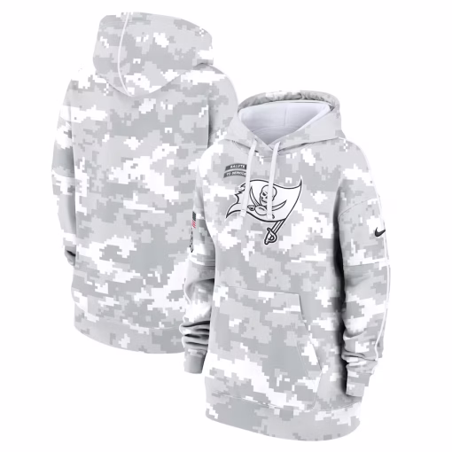 Tampa Bay Buccaneers Nike Women’s 2024 Salute To Service Club Fleece Oversized Pullover Hoodie – Arctic Camo