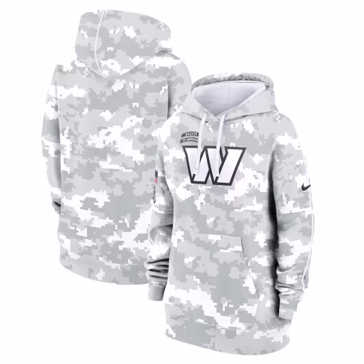 Washington Commanders Nike Women’s 2024 Salute To Service Club Fleece Oversized Pullover Hoodie – Arctic Camo