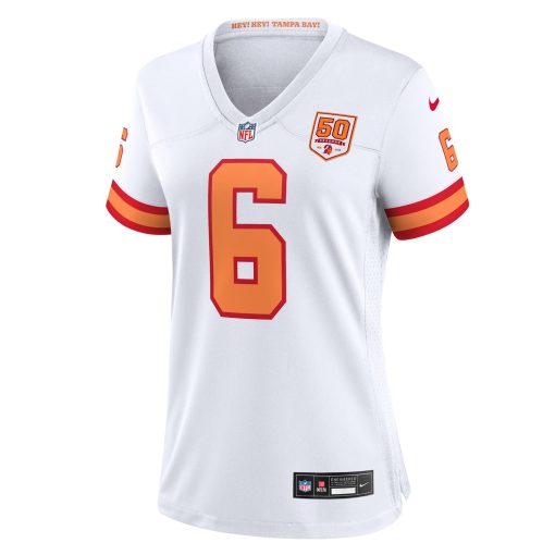 Baker Mayfield ’76 Tampa Bay Buccaneers Nike Women’s 50th Season Game Jersey – White - Image 2