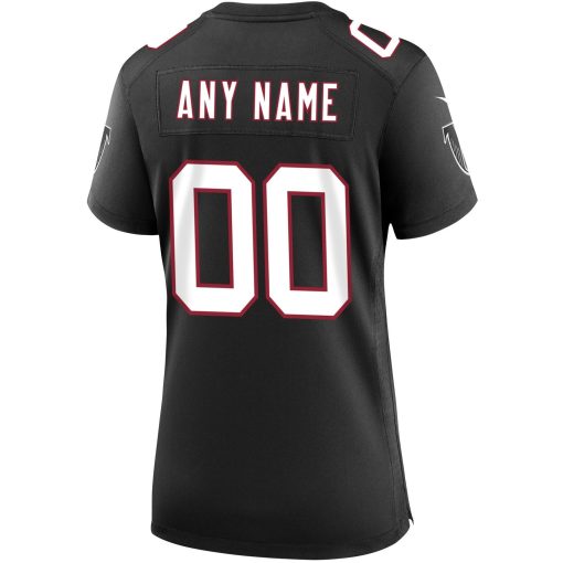 Atlanta Falcons Nike Women’s Throwback Custom Game Jersey – Black - Image 3