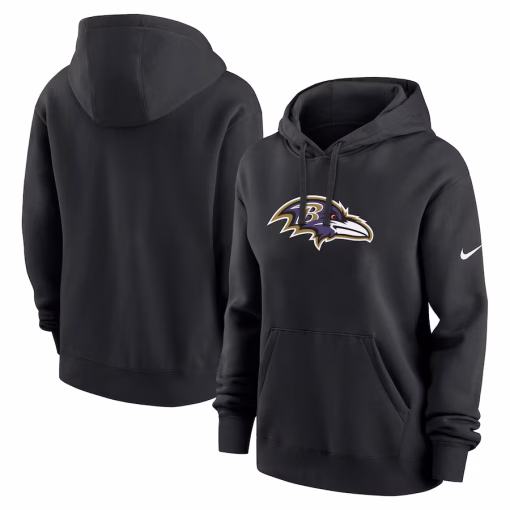 Baltimore Ravens Nike Women’s Club Fleece Pullover Hoodie – Black