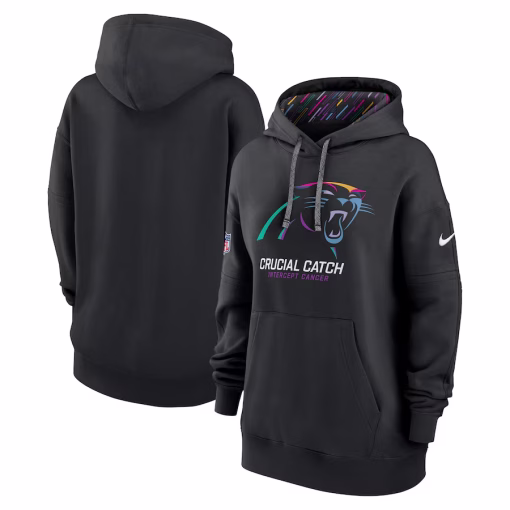 Carolina Panthers Nike Women’s 2024 NFL Crucial Catch Club Pullover Hoodie – Black