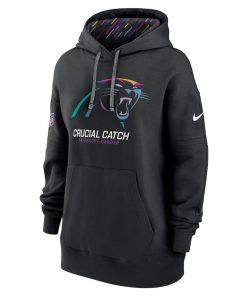 Alternative view of Carolina Panthers Nike Women’s 2024 NFL Crucial Catch Club Pullover Hoodie – Black