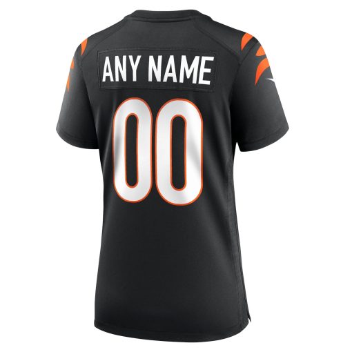 Cincinnati Bengals Nike Women’s Game Custom Jersey – Black - Image 3