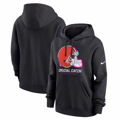 Cleveland Browns Nike Women’s 2024 NFL Crucial Catch Club Pullover Hoodie – Black