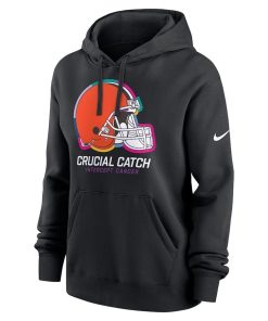 Alternative view of Cleveland Browns Nike Women’s 2024 NFL Crucial Catch Club Pullover Hoodie – Black