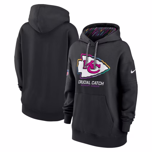 Women’s Kansas City Chiefs Nike Black 2024 NFL Crucial Catch Club Pullover Hoodie
