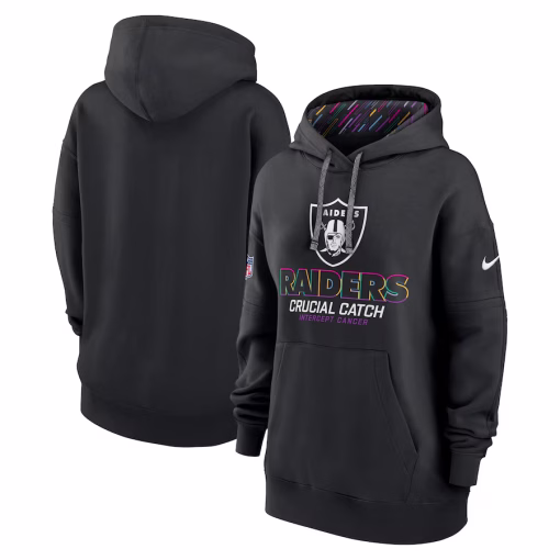 Las Vegas Raiders Nike Women’s 2024 NFL Crucial Catch Club Pullover Hoodie – Black