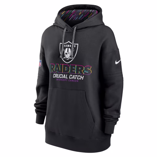 Las Vegas Raiders Nike Women’s 2024 NFL Crucial Catch Club Pullover Hoodie – Black - Image 2