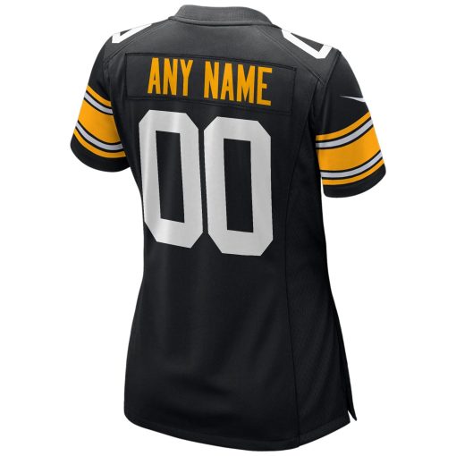 Pittsburgh Steelers Nike Women’s Alternate Custom Game Jersey – Black - Image 3