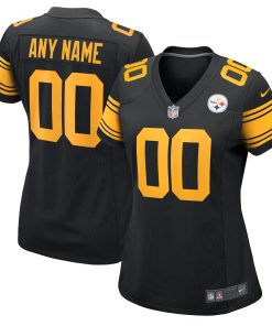 Pittsburgh Steelers Nike Women’s Alternate Custom Game Jersey – Black
