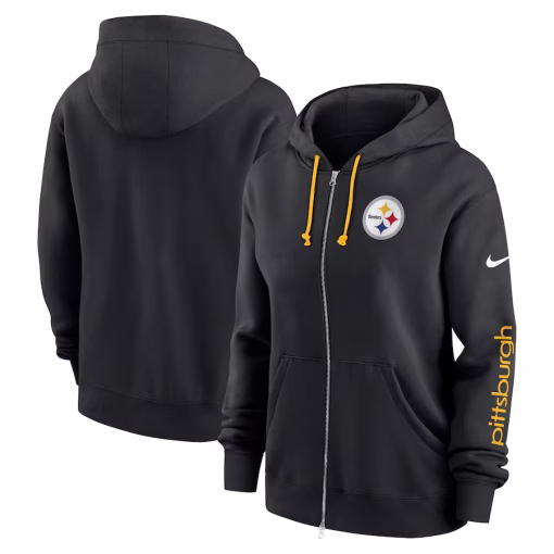 Women’s Pittsburgh Steelers Nike Black Phoenix Hoodie Full-Zip Sweatshirt