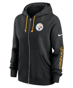 Alternative view of Women’s Pittsburgh Steelers Nike Black Phoenix Hoodie Full-Zip Sweatshirt