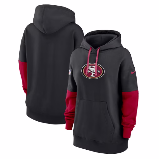 San Francisco 49ers Nike Women’s 2024 Sideline Essential Fleece Pullover Hoodie – Black
