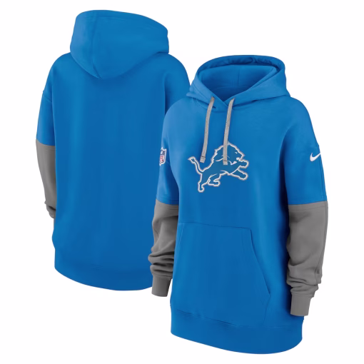 Detroit Lions Nike Women’s 2024 Sideline Essential Fleece Pullover Hoodie – Blue