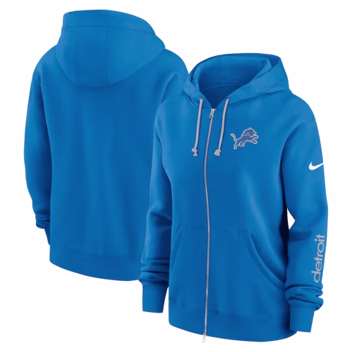 Detroit Lions Nike Women’s Phoenix Hoodie Full-Zip Sweatshirt – Blue
