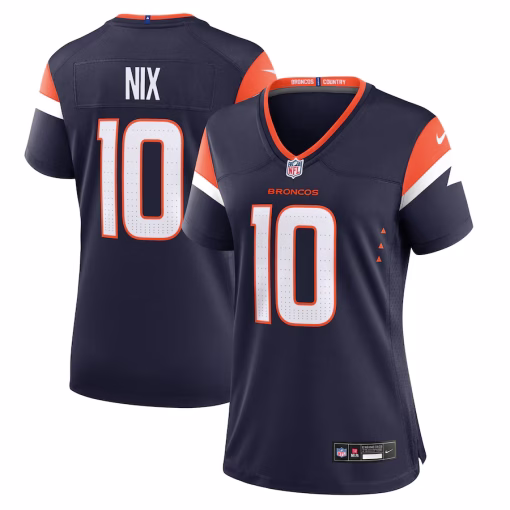 Bo Nix Denver Broncos Nike Women’s Alternate Game Jersey – Navy
