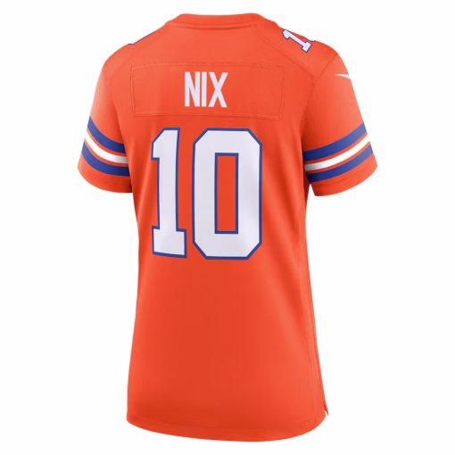 Bo Nix Denver Broncos Nike Women’s Mile High Collection 1977 Throwback Player Game Jersey – Orange - Image 2
