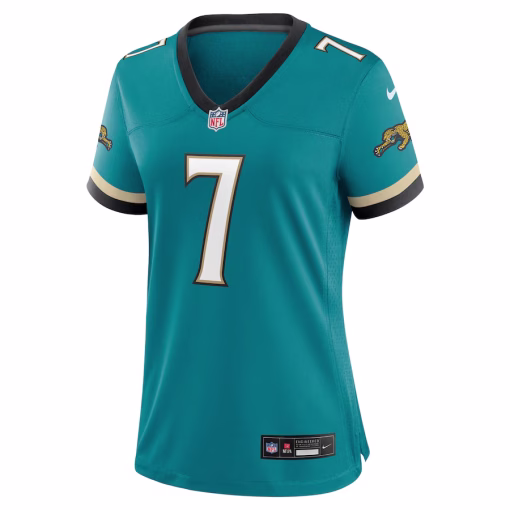 Brian Thomas Jr. Jacksonville Jaguars Nike Women’s Prowler Throwback Game Jersey – Teal - Image 2