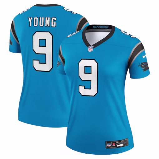 Bryce Young Carolina Panthers Nike Women’s Alternate Legend Player Performance Top – Blue