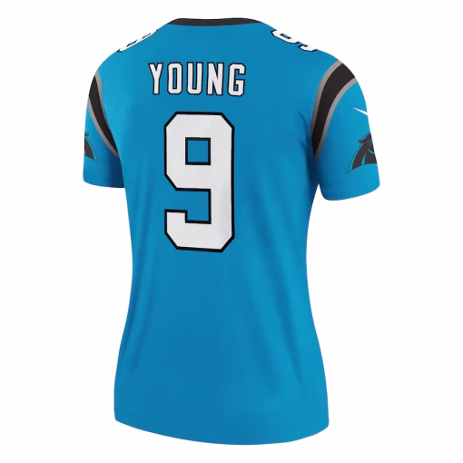 Bryce Young Carolina Panthers Nike Women’s Alternate Legend Player Performance Top – Blue - Image 3