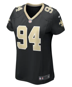 Alternative view of Cameron Jordan New Orleans Saints Nike Women’s Team Game Jersey – Black