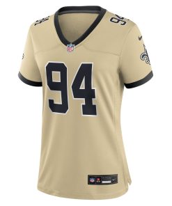 Alternative view of Cameron Jordan New Orleans Saints Nike Women’s Gameday Golds Alternate Game Player Jersey – Gold