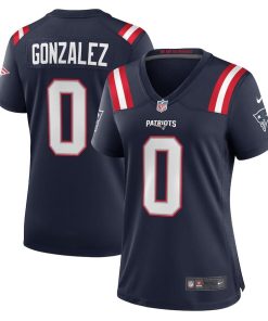 Christian Gonzalez New England Patriots Nike Women’s Team Game Jersey – Navy