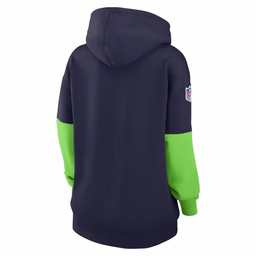 Seattle Seahawks Nike Women’s 2024 Sideline Essential Fleece Pullover Hoodie – College Navy - Image 3