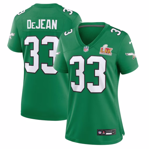 Cooper DeJean Philadelphia Eagles Nike Women’s Super Bowl LIX 2nd Alternate Game Jersey – Kelly Green