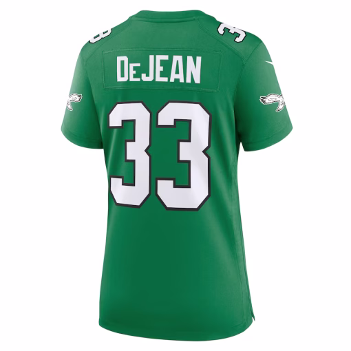 Cooper DeJean Philadelphia Eagles Nike Women’s Super Bowl LIX 2nd Alternate Game Jersey – Kelly Green - Image 3