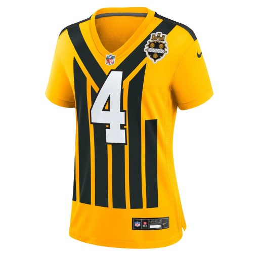 DK Metcalf Pittsburgh Steelers Nike Women’s Alternate 1933 Throwback Game Jersey – Gold - Image 2
