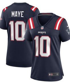 Drake Maye New England Patriots Nike Women’s Player Game Jersey – Navy