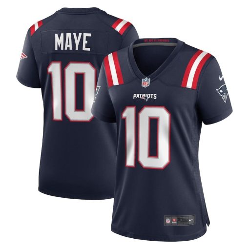 Drake Maye New England Patriots Nike Women’s Player Game Jersey – Navy