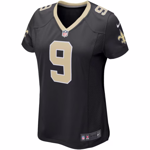 Drew Brees New Orleans Saints Nike Women’s Game Player Jersey – Black - Image 2