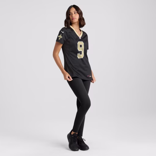 Drew Brees New Orleans Saints Nike Women’s Game Player Jersey – Black - Image 4