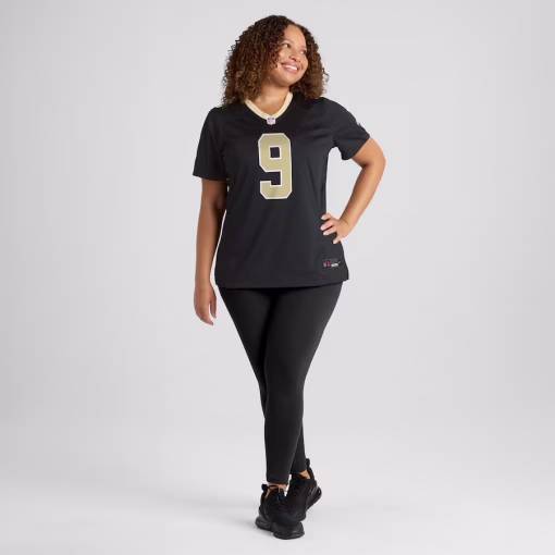 Drew Brees New Orleans Saints Nike Women’s Game Player Jersey – Black - Image 6